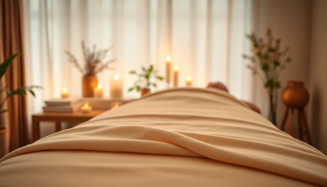 Nuru massage in Berlin in a tranquil setting with soothing colors and peaceful atmosphere.