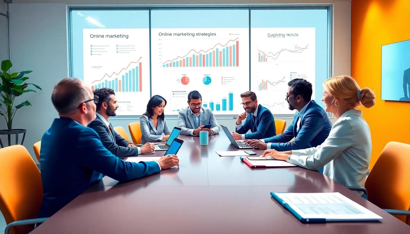 Online Marketing Team Collaboration in a Modern Office Environment
