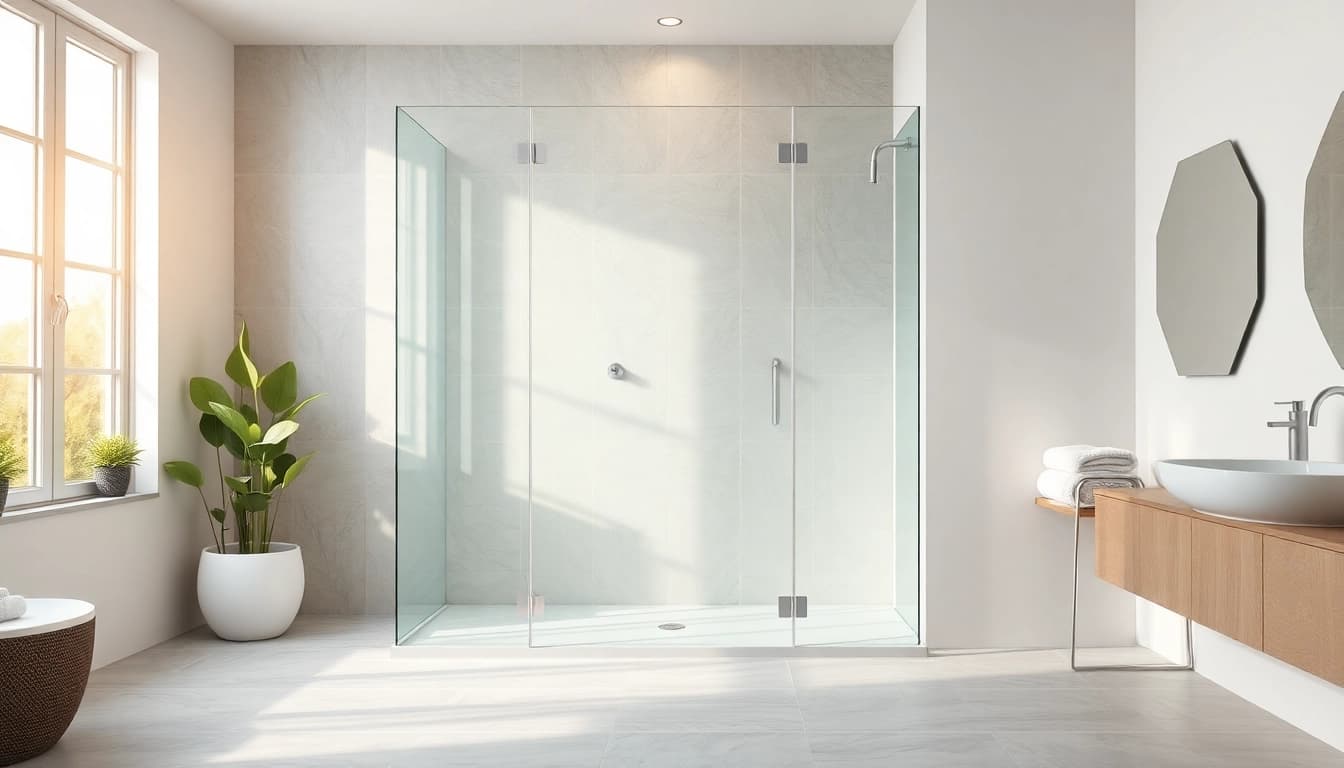 Schöne duschkabine 90x90 komplett in modernem Badezimmer mit elegantem Design und beleuchteten Details.
