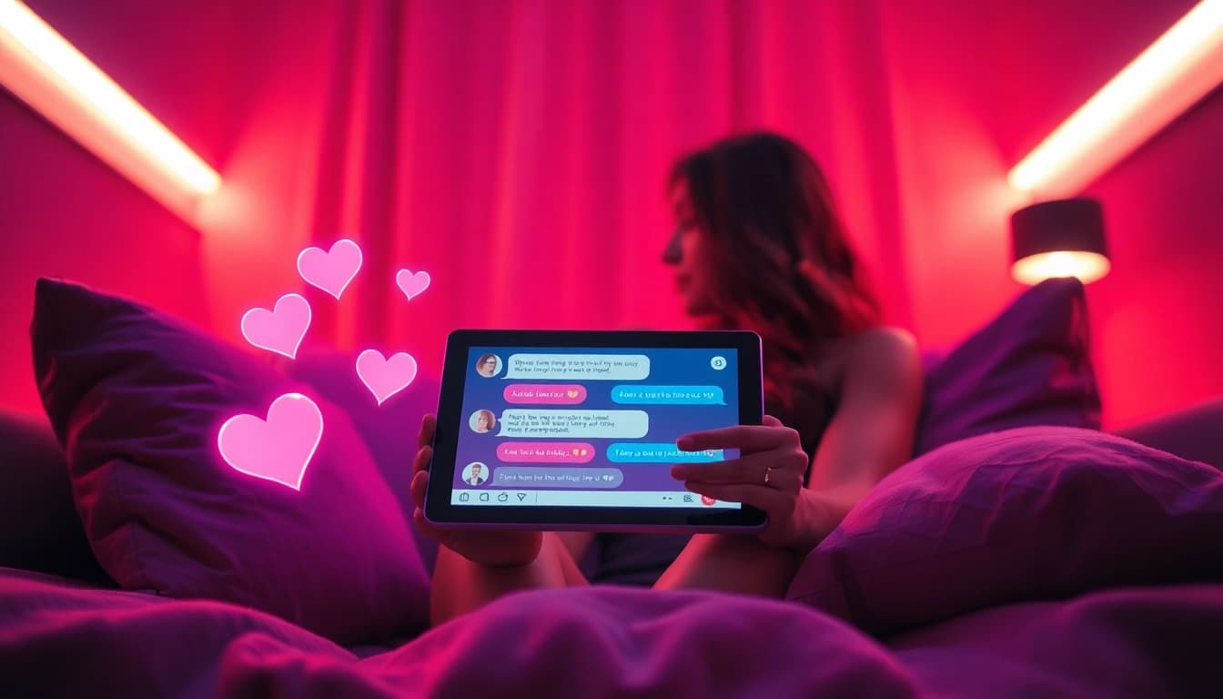 Engaging scene illustrating free sex ai interactions with cozy ambiance and innovative technology.