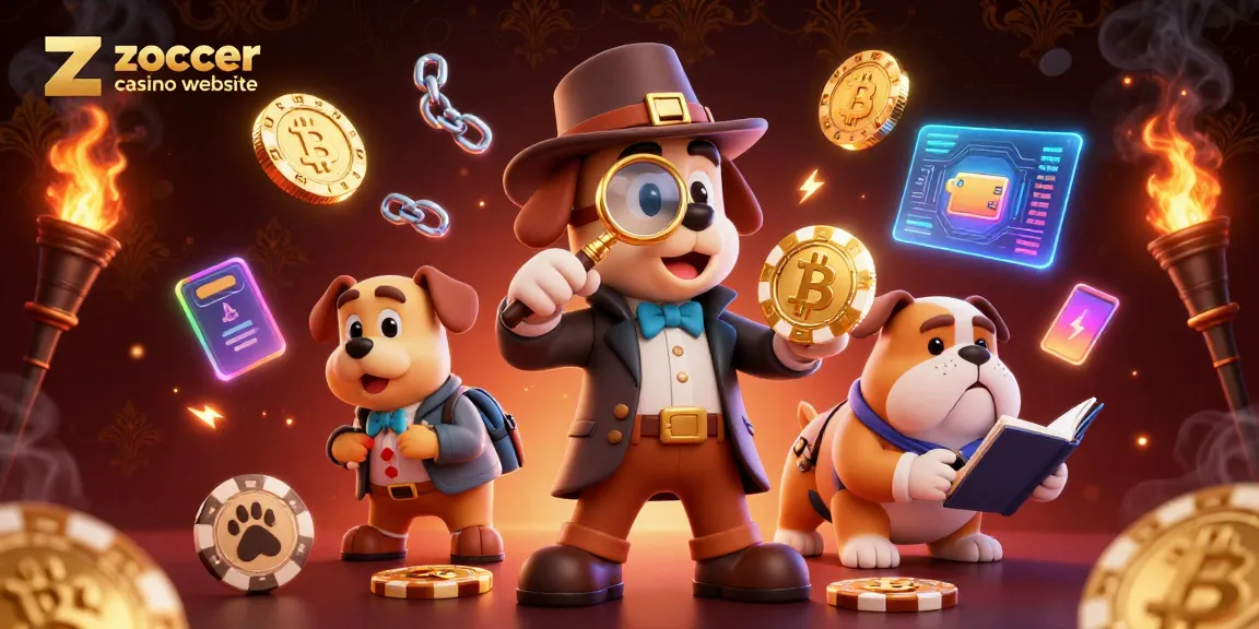Zoccer Casino Website: Der blutige Detective und sein Watson untersuchen einen goldenen Pokerchip.