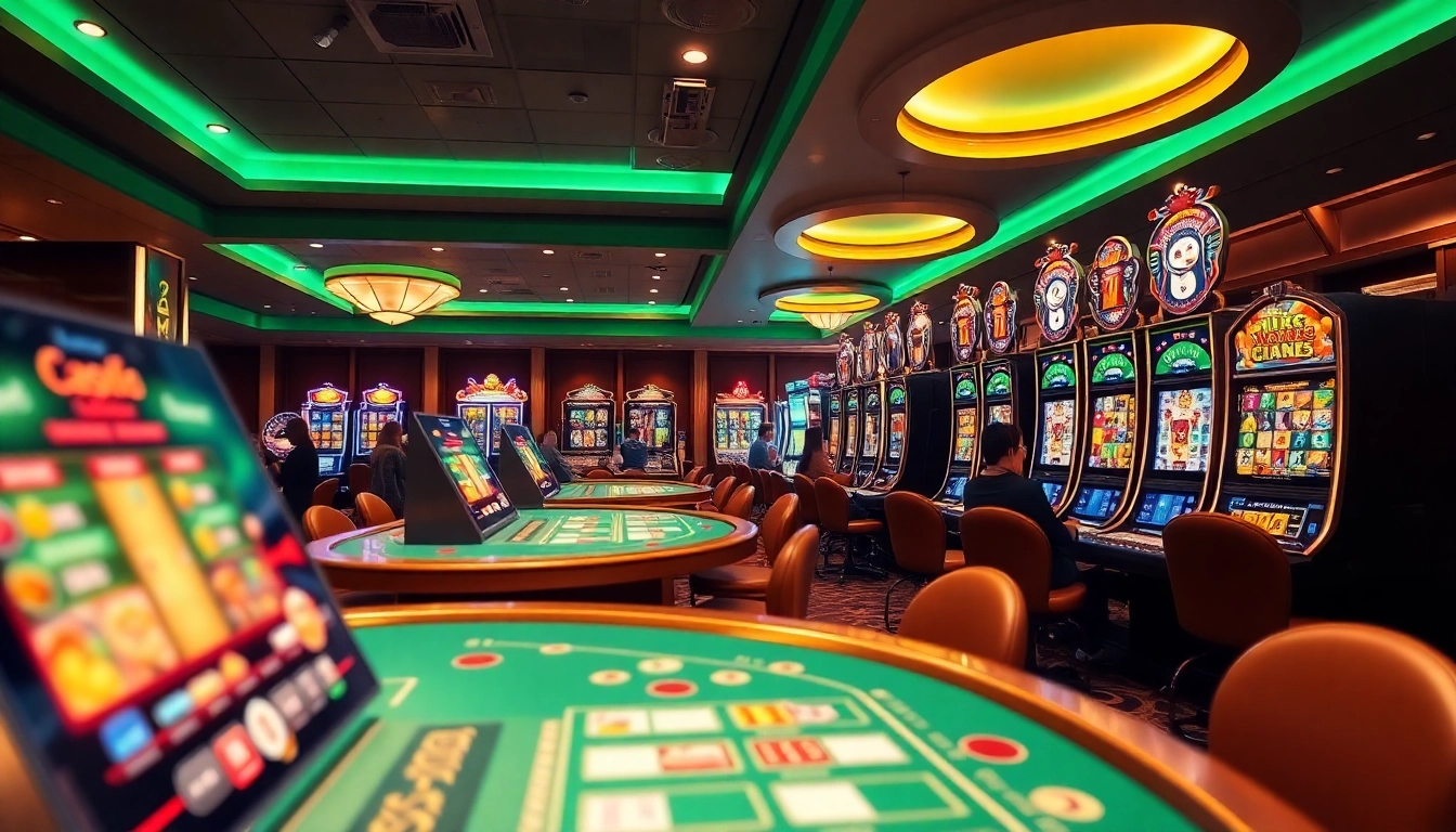 Experience thrilling games at a casino online schweiz with luxurious tables and vibrant slot machines.