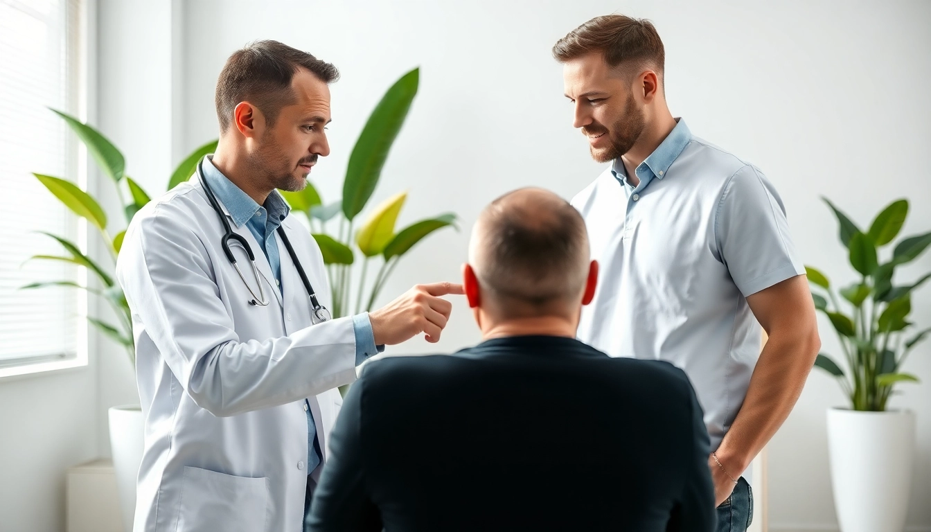 Veranschaulichung einer Haartransplantation Türkei in einer modernen Klinik mit einem erfahrenen Chirurgen.