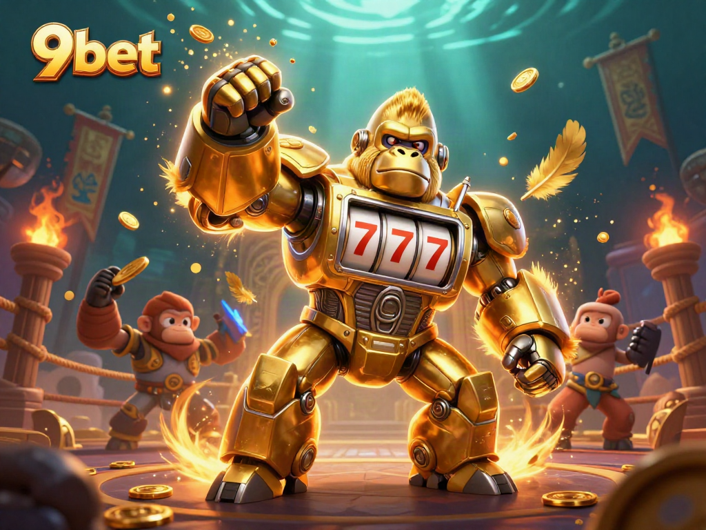Win big with 9bet's thrilling live casino action featuring a golden mech.