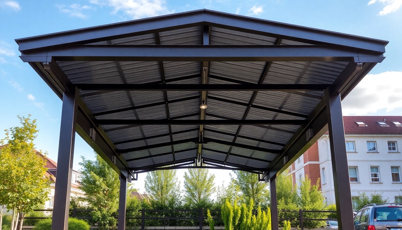 Carport Metall bietet hochwertigen Schutz für Fahrzeuge mit eleganter Bauweise und stabiler Dachstruktur.