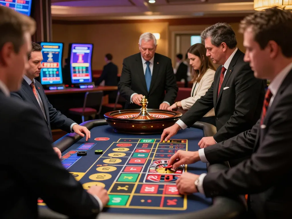 Players at lucks8 enjoying a live dealer roulette game in an inviting online casino atmosphere.