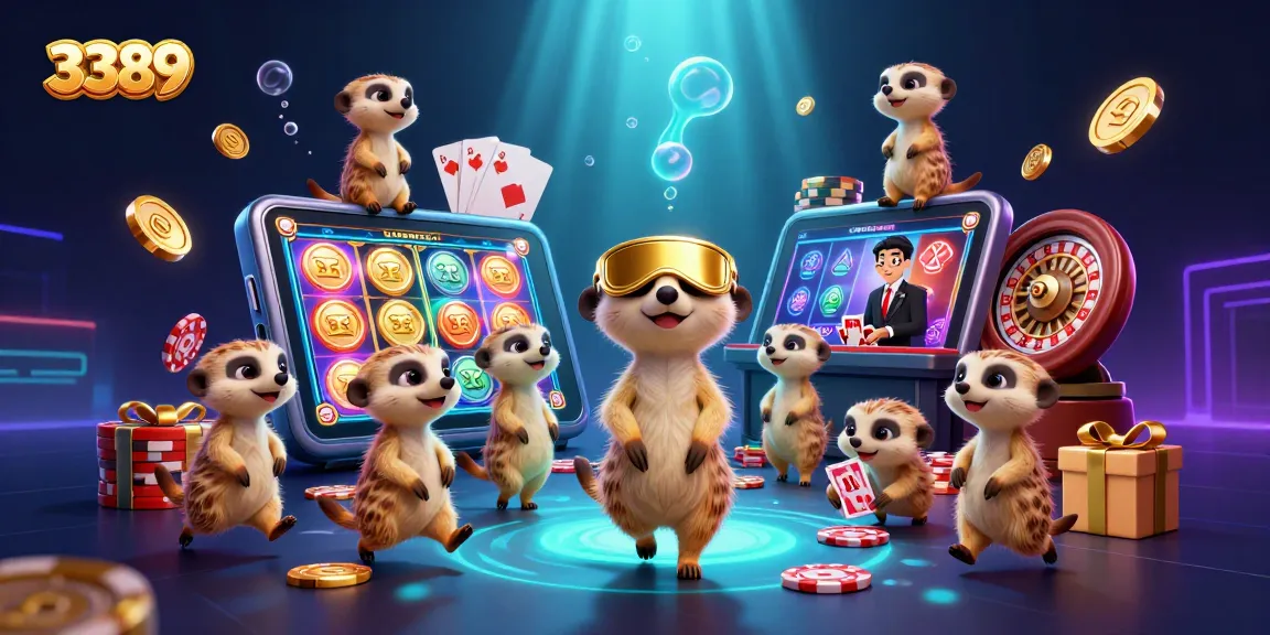 Experience thrilling gameplay in 3389's vibrant casino, featuring meerkats in action.