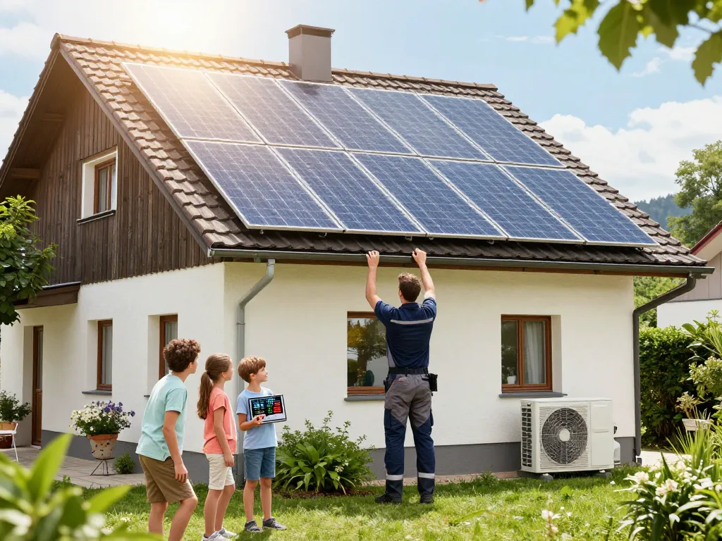 Installation von Solarpanelen in Bayern, die die Vorteile von Photovoltaik Bayern für ein umweltfreundliches Leben zeigt.