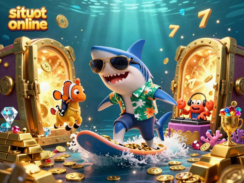Experience the excitement of situs slot online with vibrant characters and dynamic casino elements in a captivating scene.