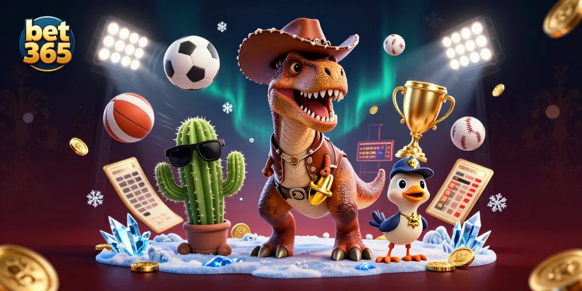 Experience the excitement of betting with bet 365 in this vibrant 3D cartoon casino scene filled with lucky symbols.