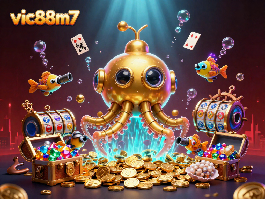 Engage in thrilling gameplay with vic88m7 amidst a vibrant treasure-filled sea.