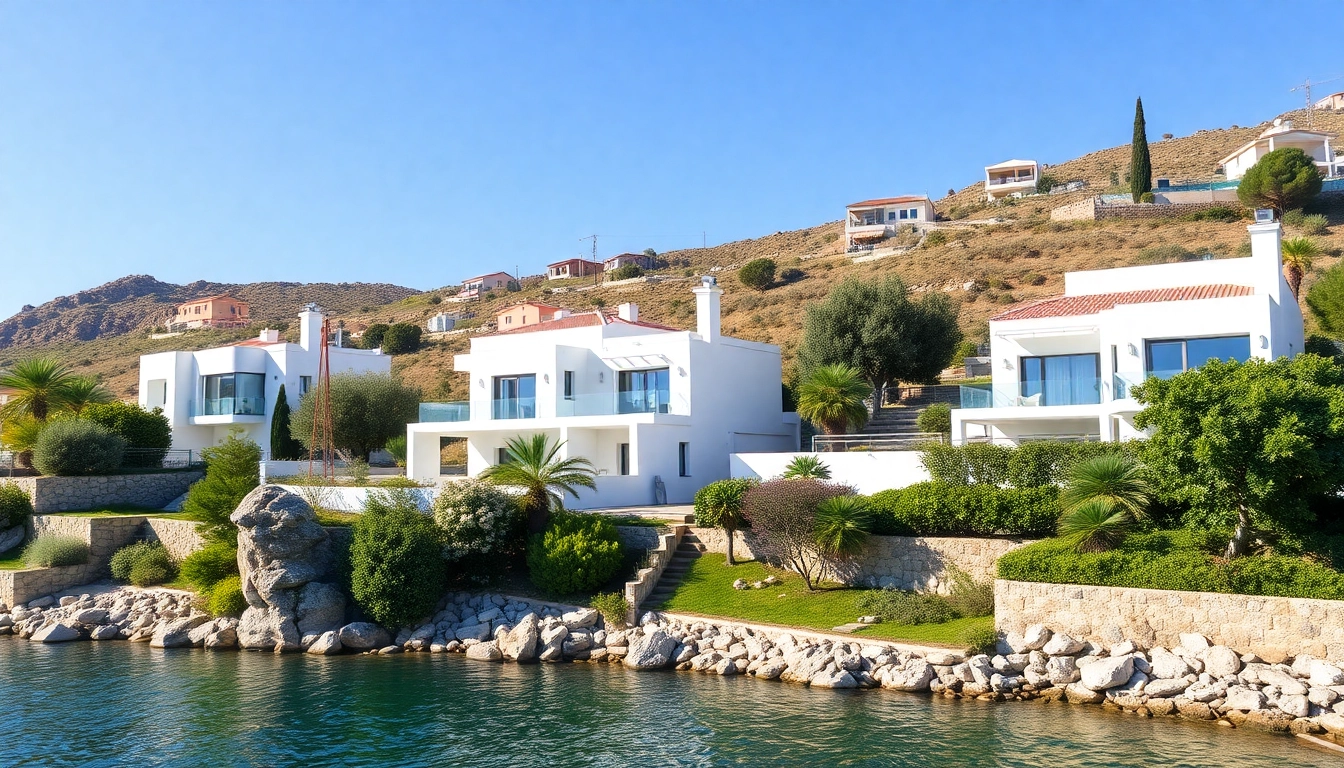 Vibrant seaside villas showcasing opportunities to immobilien kaufen nordzypern with lush gardens and stunning views.