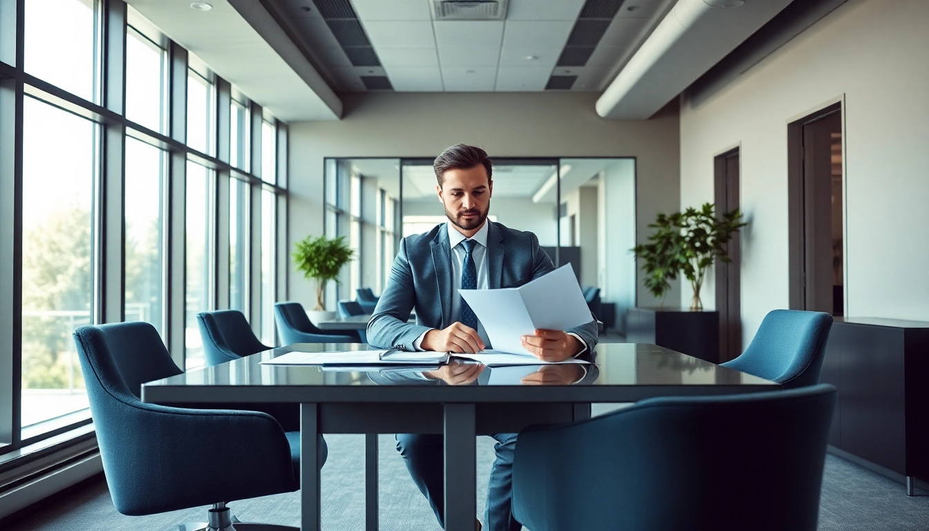 Headhunter Ingenieure im modernen Büro, der Lebensläufe prüft und professionelle Expertise zeigt.