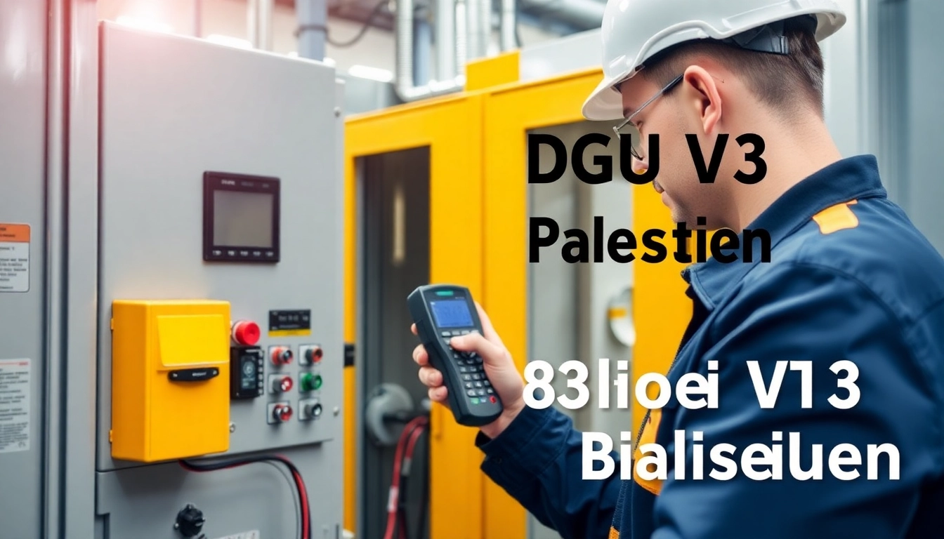 Technician conducting a DGUV V3 Prüfung, ensuring safety compliance on electrical devices.