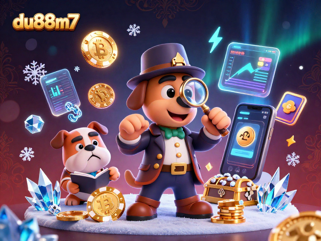 Test your luck at du88m7 with a golden poker chip mystery in a vibrant casino scene.