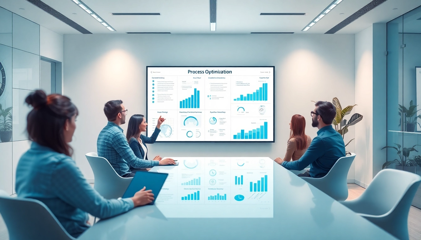 Enhance Arbeitsabläufe mit Prozessoptimierung in einem modernen Büro, das Teamwork fördert.