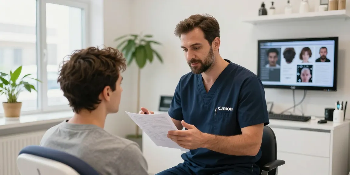 Consultation at a hair transplant clinic in Istanbul focusing on Haartransplantation istanbul services and patient care.