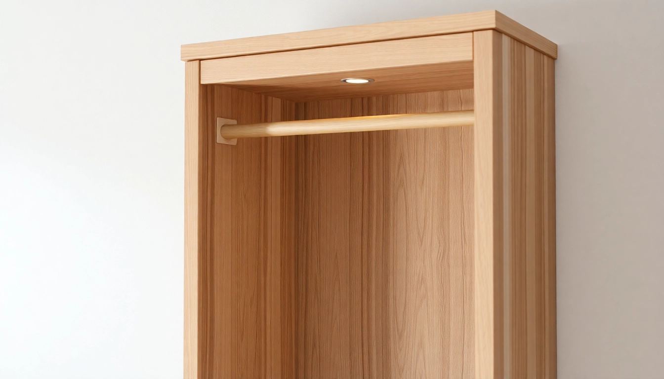 Kleiderbügel Großhändler: Hochwertiger Holzkleiderbügel mit elegantem Design auf neutralem Hintergrund.