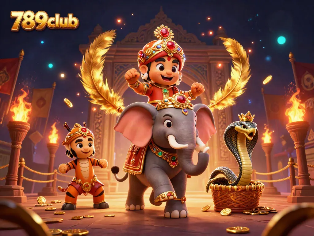 Experience thrilling action at 789club with a grand 3D casino scene featuring vibrant characters and gaming elements.