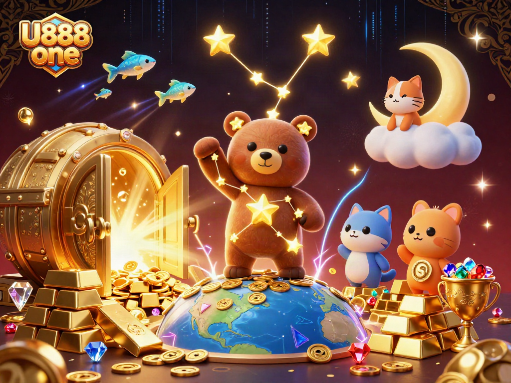 Win big with U888 one in this vibrant 3D casino adventure featuring treasure and fun!