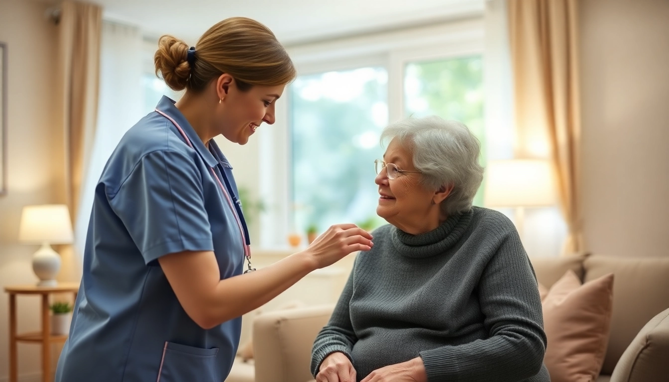 Providing intensivpflege hameln, a nurse supports a patient in a cozy environment, highlighting compassionate care.