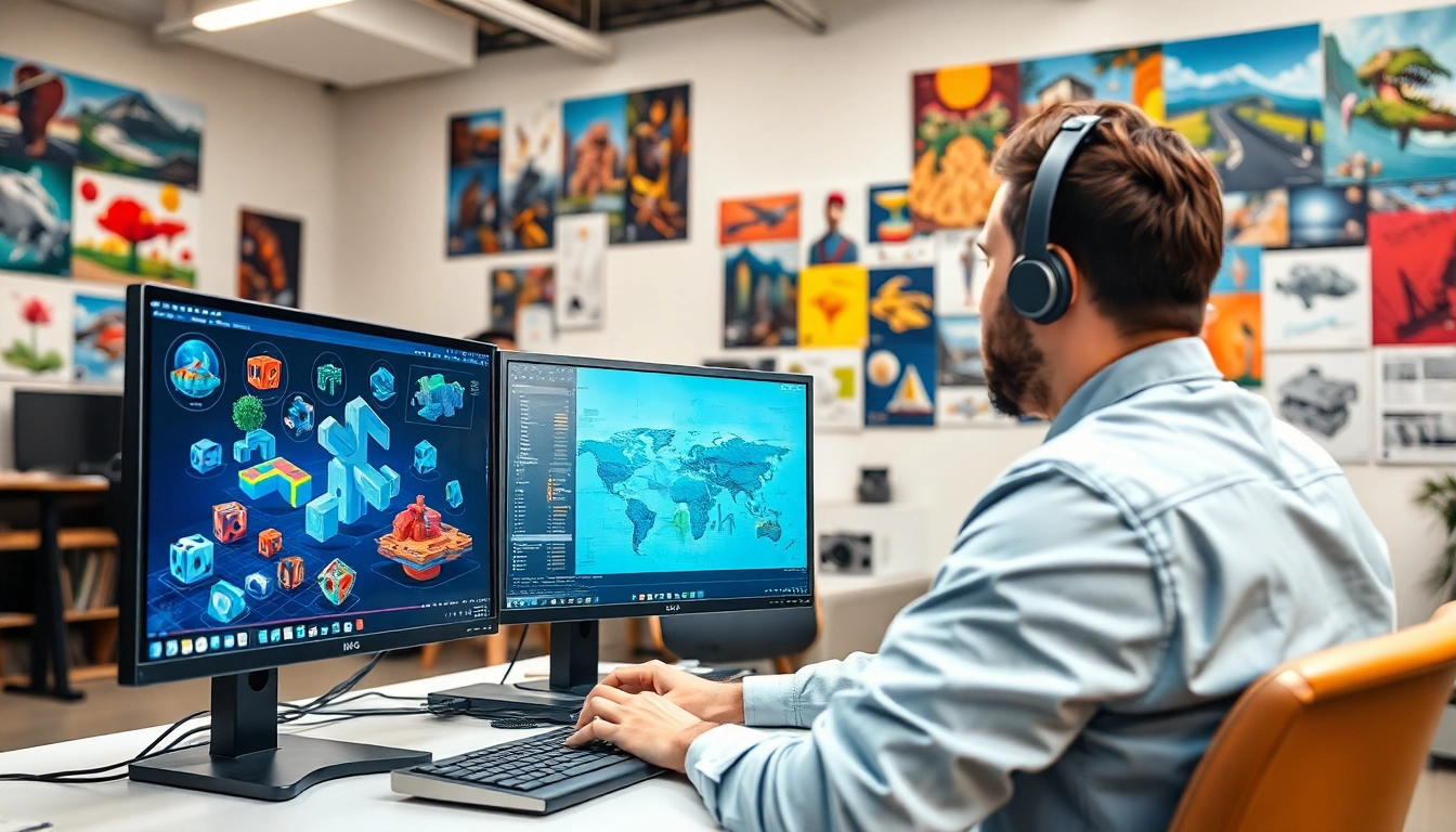 Begeisterter 3D-Visualisierer bei der Arbeit, um realistische 3D visualisierung zu erstellen.