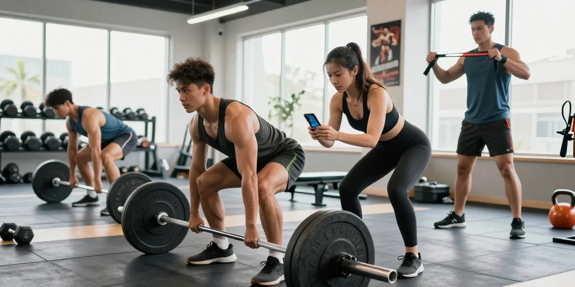Anabolika Shop - fitness enthusiasts training in a modern gym, showcasing strength and determination.