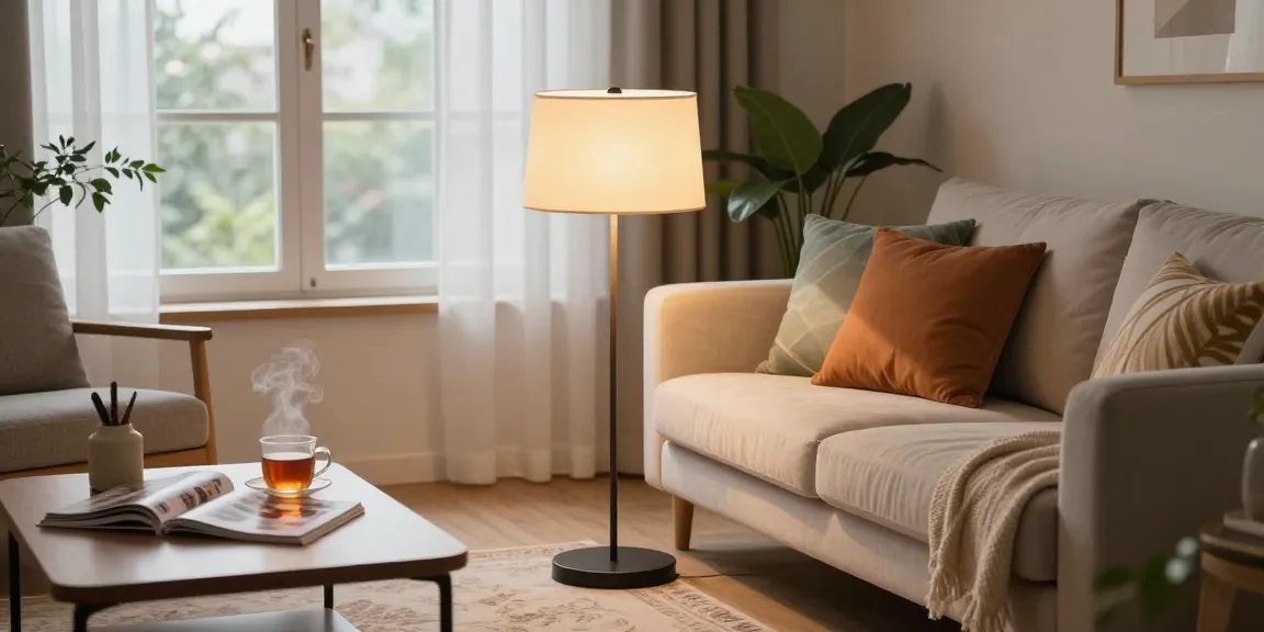 Individuelle Lampenschirme verbessern die gemütliche Wohnatmosphäre im Wohnzimmer mit stilvollen Designelementen.