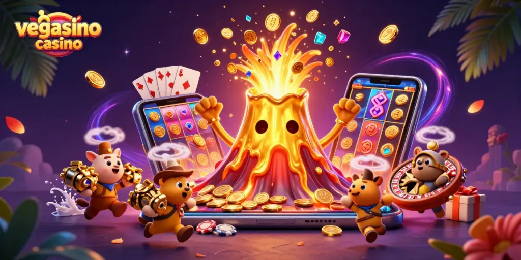 Join the excitement of vegasino casino with a vibrant eruption of coins and treasures!