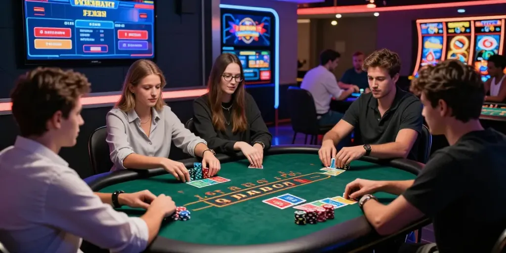 Players immersed in online gaming at https://xo88.games/ with vibrant graphics and engaging atmosphere.