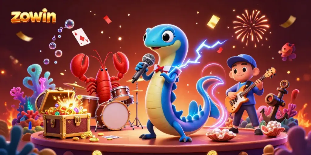 Experience dynamic underwater gaming excitement with Zowin's vibrant casino scene.