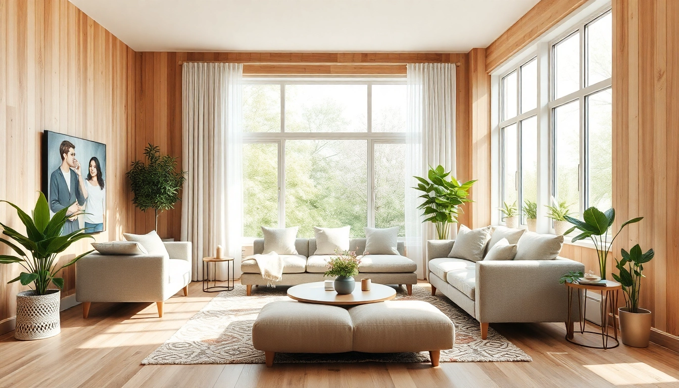 Moderne Raumgestaltung mit harmonischer Farbpalette und natürlichem Licht.