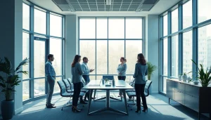 Professionelle Interaktion bei Personalvermittlung im modernen Büro-Setting.