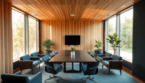 Headhunter Berlin: Moderner Besprechungsraum mit natürlichem Licht und minimalistischer Ausstattung.