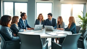 Professionals collaborating in a modern office for Headhunter Kiel.