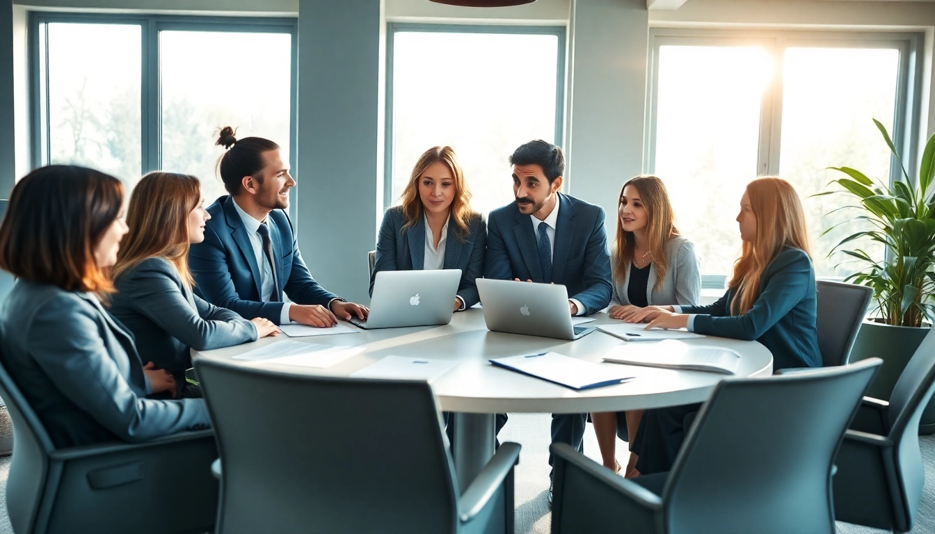 Professionals collaborating in a modern office for Headhunter Kiel.