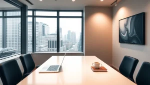 Headhunter Gastronomie - moderner Bürobereich mit inspirierender Stadtansicht.