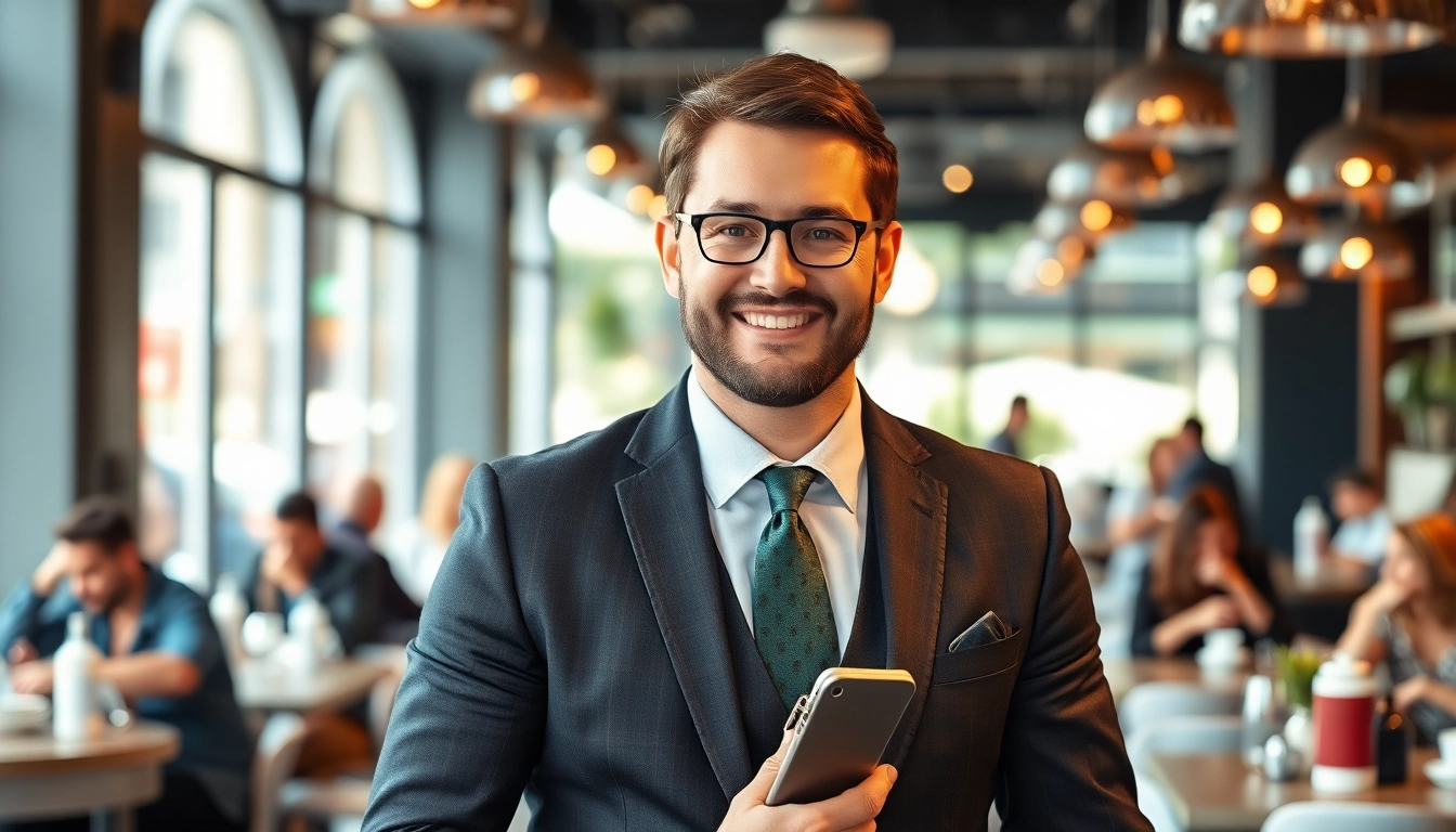 Erfolgreicher Headhunter Gastronomie im Café, der neue Talente anspricht.