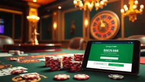 Engage with Đăng ký Five88 at a luxurious casino table filled with vibrant poker chips and cards.