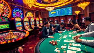 Experience the thrill of GG88.MOBI with players celebrating wins at a vibrant online casino.