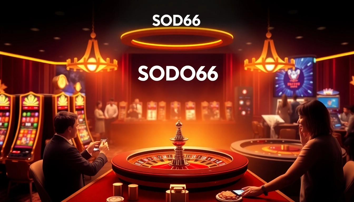 SODO66 online casino scene featuring vibrant slot machines and engaging live dealer games.