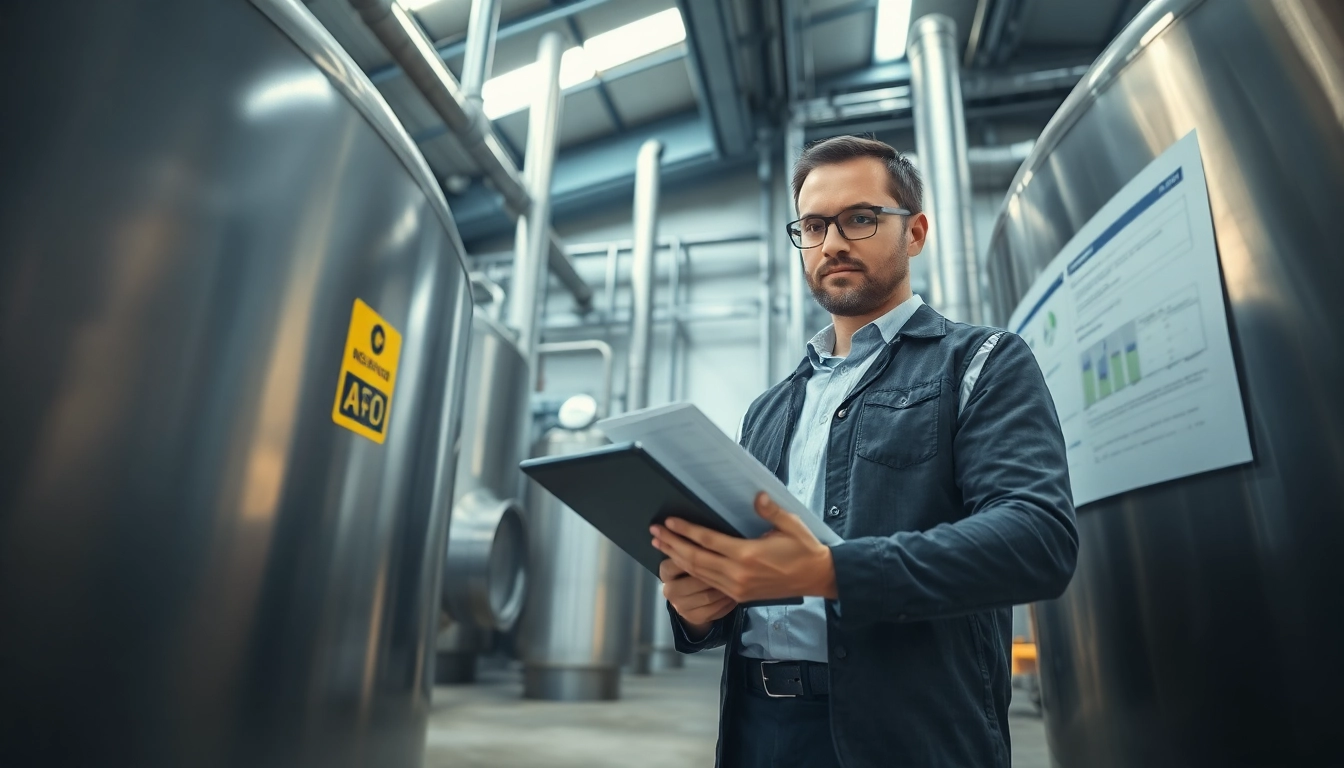 Entsorgungsnachweis Öltank prüfen in einer professionellen Umgebung mit Dokumenten.