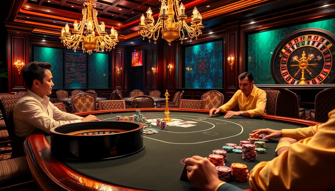 High-stakes poker game at U888 casino showcasing vibrant chips and intense gameplay.