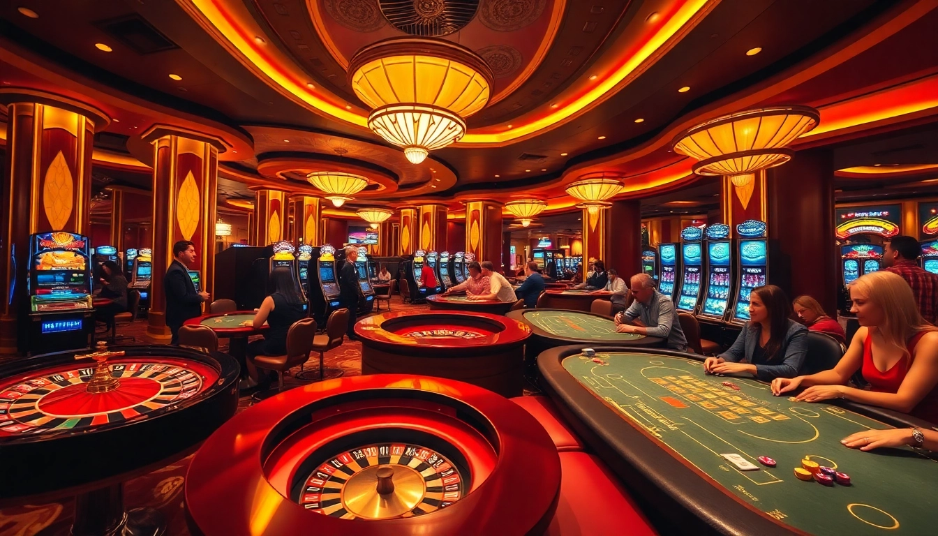 Experience thrilling gameplay at win678 with elegant casino tables and vibrant slot machines.