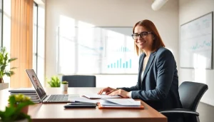 Headhunter Schweiz analysiert Bewerbungsunterlagen in einem modernen Büro.