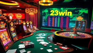 Players enjoying an exciting poker game at 23win's captivating online casino.