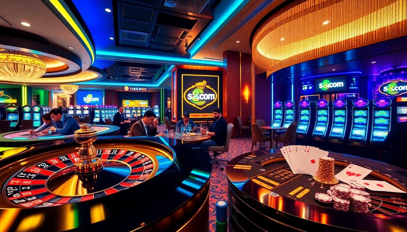 Players enjoying the excitement of games at s8.com casino, featuring roulette and poker.