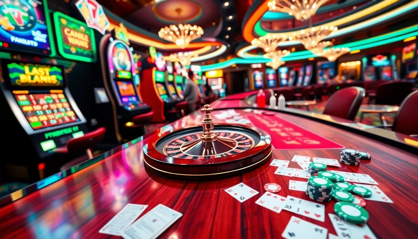 Experience the thrill of gaming at GO99 with vibrant slot machines and a roulette wheel.