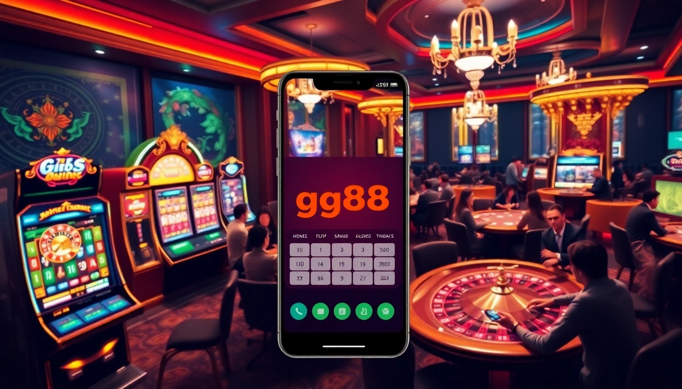 Experience the thrill of online gaming with the sophisticated gg88.com interface at a vibrant casino.