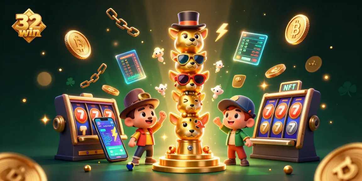 Experience the excitement of 32 win with vibrant casino elements and slots featured!